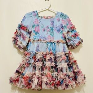 Ivy City Co MINI CATHERINE DRESS IN BLUE FLORAL